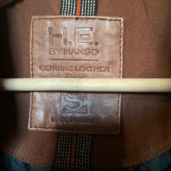 Mango Leather Bomber Jacket - Picture 5 of 8